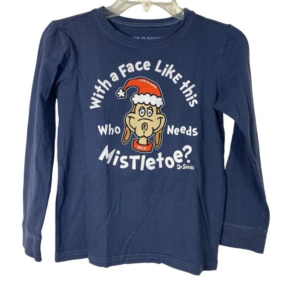 Life is Good Crusher Long Sleeve Tee Kids Size Large With A Face Like This - Picture 1 of 5